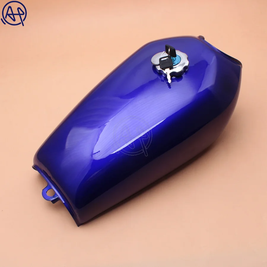 Motorcycle 9L Dark Blue Cafe Racer Gas Capacity Tank Universal Fuel