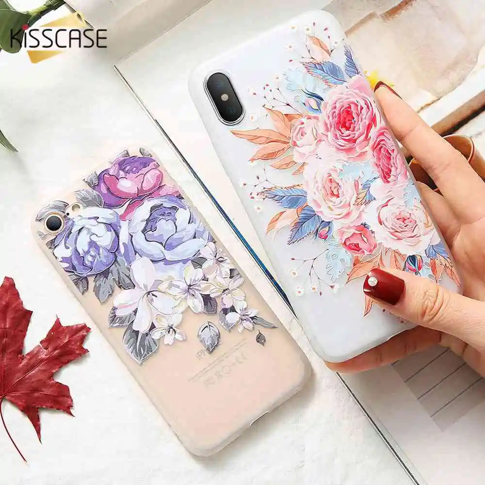Чехол KISSCASE с цветами для IPhone 11 Pro X XS XR Max мягкий чехол из ТПУ iphone 8 7 6 s Plus S MAx