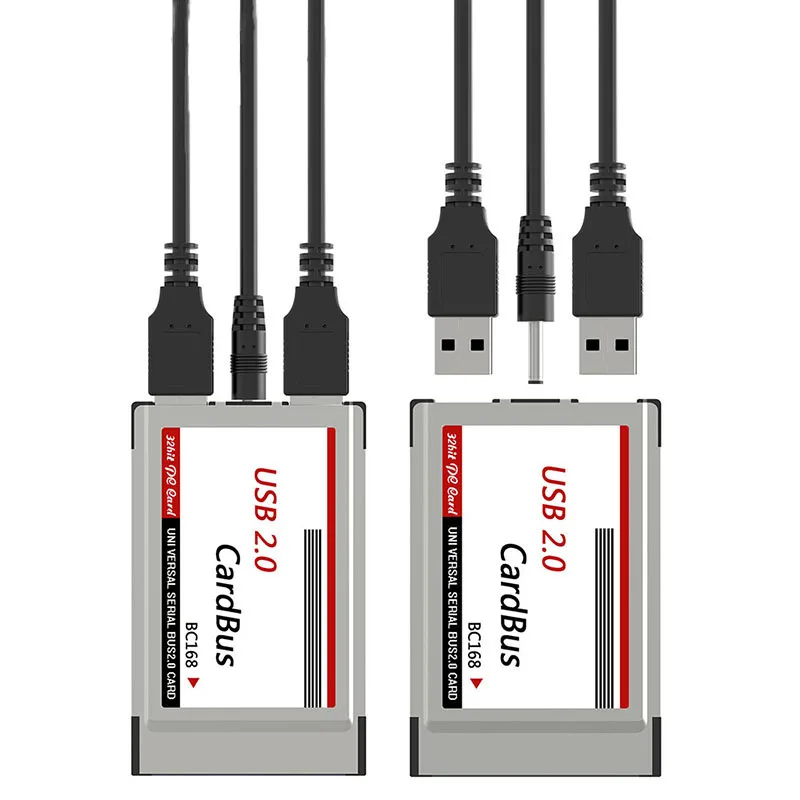 10 шт./лот PCI Express карта Pcmcia для usb2.0 2 порта usb 2,0 cardbus адаптер 54 мм чип для ноутбука