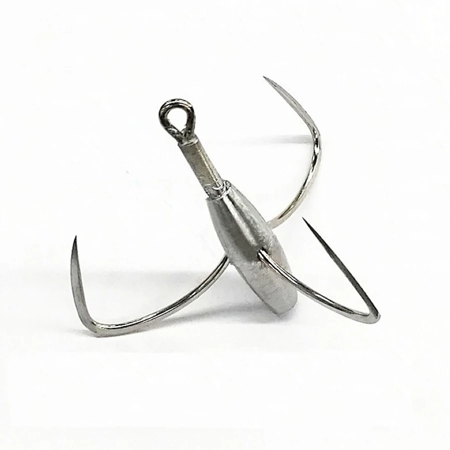 1Pcs New 28g 40g 55g 80g 100g Five Anchor Claw Barbed Hook With Lead