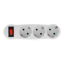 New 16A European Type Conversion Plug 1 TO 3 Way EU Standard Power Adapter Socket EU standard Support