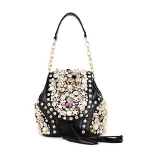 Женская сумка-мессенджер, сумка на плечо, ручная работа, украшенная бисером, на цепочке, сумка-тоут, кошелек, многофункциональный рюкзак, ранец, сумка через плечо