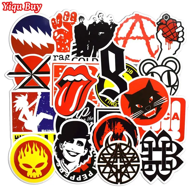 

50 Pcs Rock & Roll Stickers for Laptop Luggage Bicycle Car Styling Skateboard Motorcycle Vinyl Decal Graffiti Punk Cool Stickers