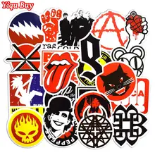 50 Pcs Rock Roll Stickers for Laptop Luggage Bicycle Car Styling Skateboard Motorcycle Vinyl Decal Graffiti