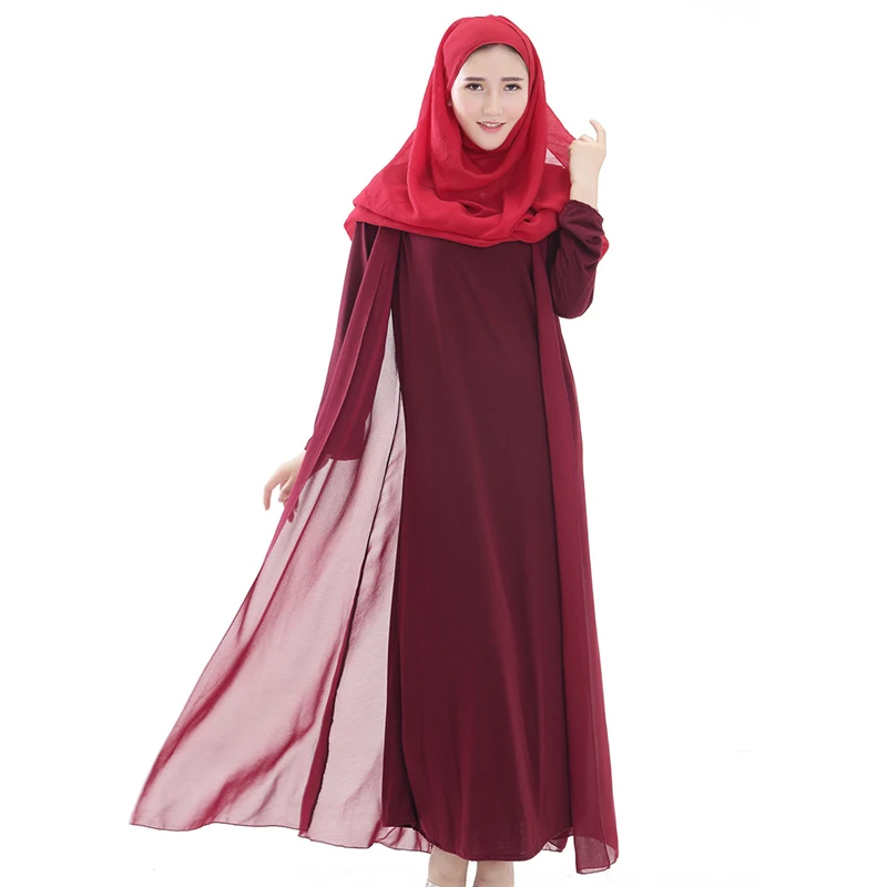 Модал двойной слой мусульманское платье abayas Черный Абая, для мусульман Абая, головной платок Исламская одежда для женщин хлопковая Абая