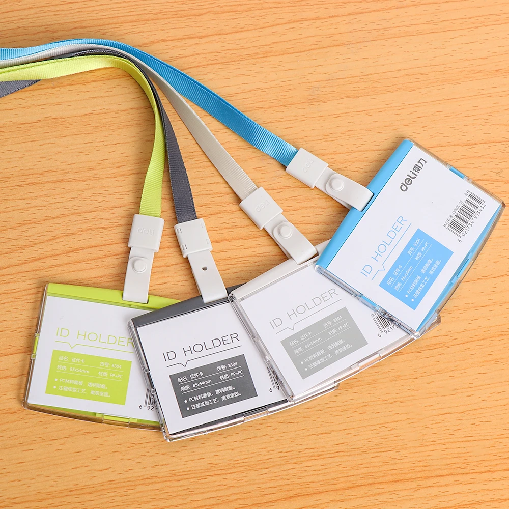 

Fashion Employee Name ID Card Cover Work Certificate Identity Badge Work Card Holders With Rope Plastic Card Holder Dropshiping