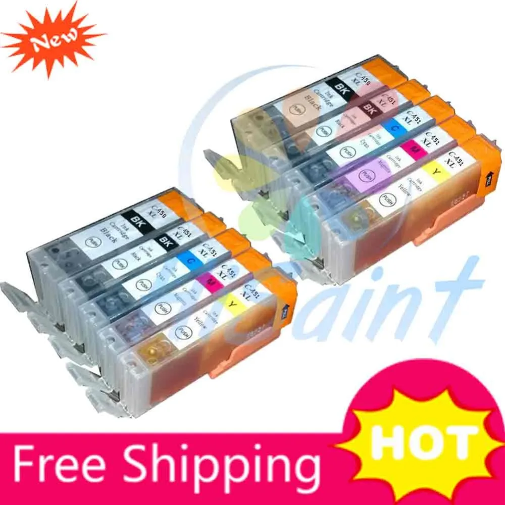 Best 10PK For Canon CLI 451XL/PGI 450XL Compatible Ink Cartridge For Canon PIXMA IP7240/MG 5440