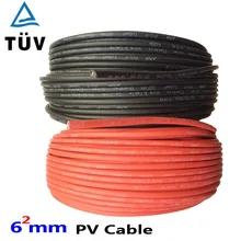 20 м 6 мм2 Солнечный Кабель красный или черный PV кабель провод медный проводник XLPE куртка TUV сертификат ЕС и США