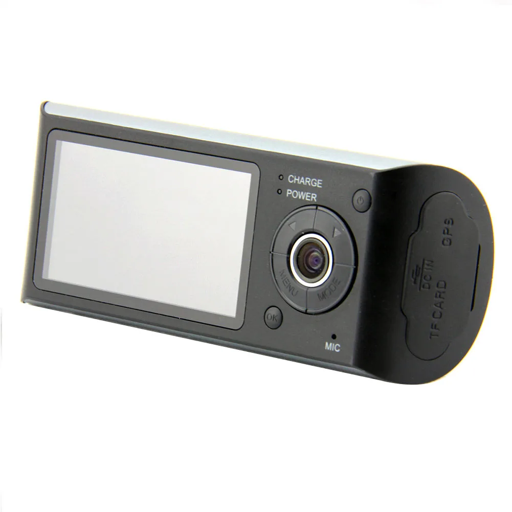 

Dual Camera Car DVR R300/X3000 with GPS and 3D G-Sensor 2.7" TFT LCD X3000 Cam Video Camcorder Cycle Recording Digital Zoom