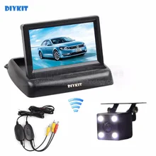 DIYKIT Revertendo Kit Câmera Do Carro Sem Fio de 4.3 polegadas Monitor Do Carro Display LCD de Segurança LED Night Vision Car Câmara de Visão Traseira