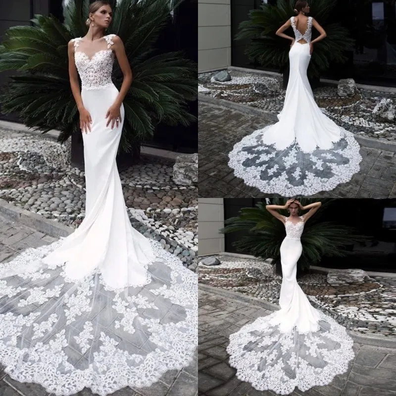 

2019 Bohemian Wedding Dresses Sexy Backless Lace Appliques Mermaid Bridal Gowns Boho Vestidos De Noiva Country Wedding Dress