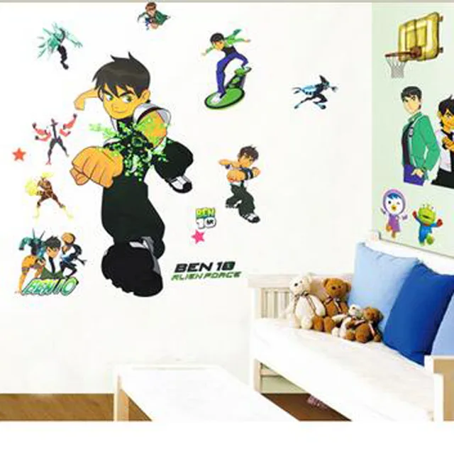 free shipping ben 10 removable wall stickers nursery baby decor