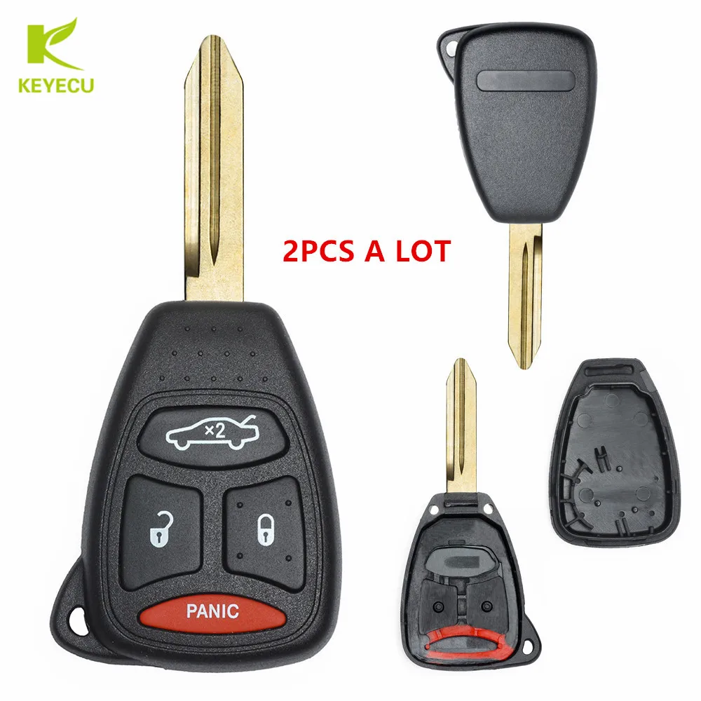 Keyecu 2pcs New Replacement Remote Key Shell Case Fob 3+1 Button For