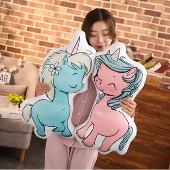 

55cm Double-sided printed unicorn plush pillow girlfriend birthday gift