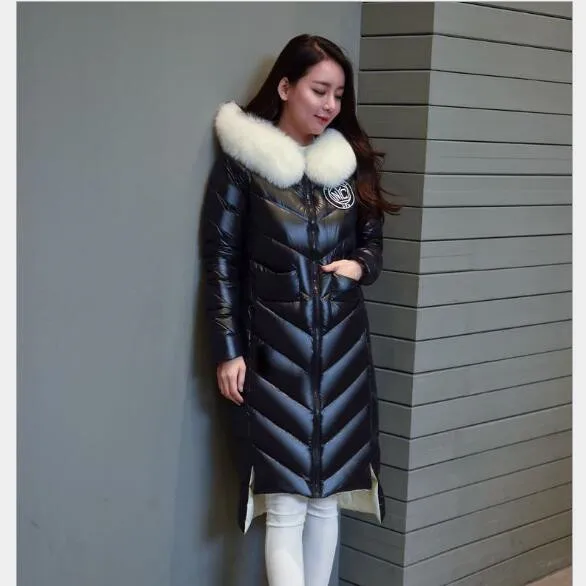 Cheap 2016 Winter New Europe  United States Women's Down Jacket Long Thickening Coat Fox Wool Fat mm Down Jacket Coat big Yards