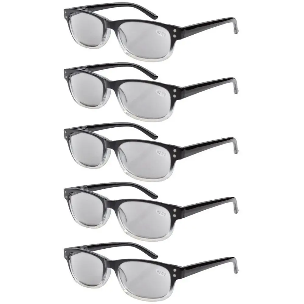 R019 Eyekepper 5-pack пружинные петли винтажные очки для чтения включает в себя солнцезащитные очки ридеры+ 0,50-+ 4,00 - Цвет оправы: 5 pcs Grey Lens
