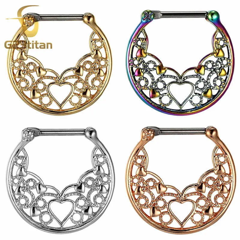 

G23titan Nose Hoop Nose Rings for Men Women Body Piercing Jewelry G23 Titanium Pole Real Septum Clicker