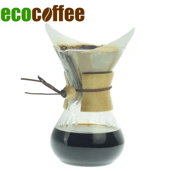 

800ml Coffee Server Pour Over Coffee Maker with Borosilicate Glass and 40Pcs Paper Filters Manual Coffee Dripper Brewer