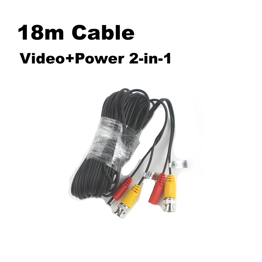 

DONPHIA CCTV Camera Accessories Video+Power 2in1 Cable 18meters 60ft for CCTV system video cable BNC DC plug