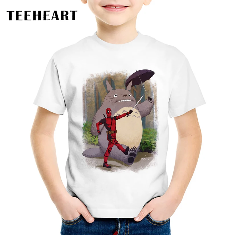 Teeheart модные Винтаж летняя футболка Обувь для мальчиков/девочек Harajuku воин солдат животного Дизайн Футболка с принтом белая одежда ta522