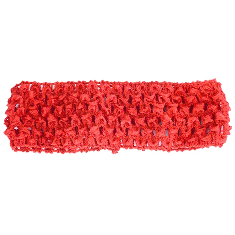 1,5 дюймов, 4 см, цветная эластичная трикотажная лента для вязания крючком, сделай сам, повязка на голову для маленькой девочки, головной убор, резинки для волос, товары ручной работы - Цвет: Красный