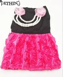 Cute design puppy dress dog summer clothes with pearl necklace pet dog dress wedding Rose style dress XS-XL supply Cute design puppy dress dog summer clothes with pearl necklace pet dog dress wedding Rose style dress XS-XL supply