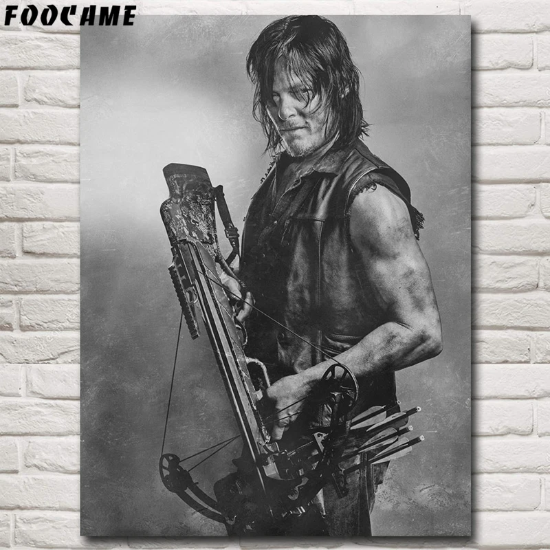 

FOOCAME The Walking Dead Daryl Dixon TV Series Posters Silk Wall Art Prints Decoration Painting Decorative Pictures Living Room