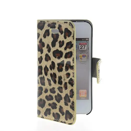 Leopard Flip Leather Wallet Card Pouch Stand Case Cover For Apple iPhone 4 4G 4S |