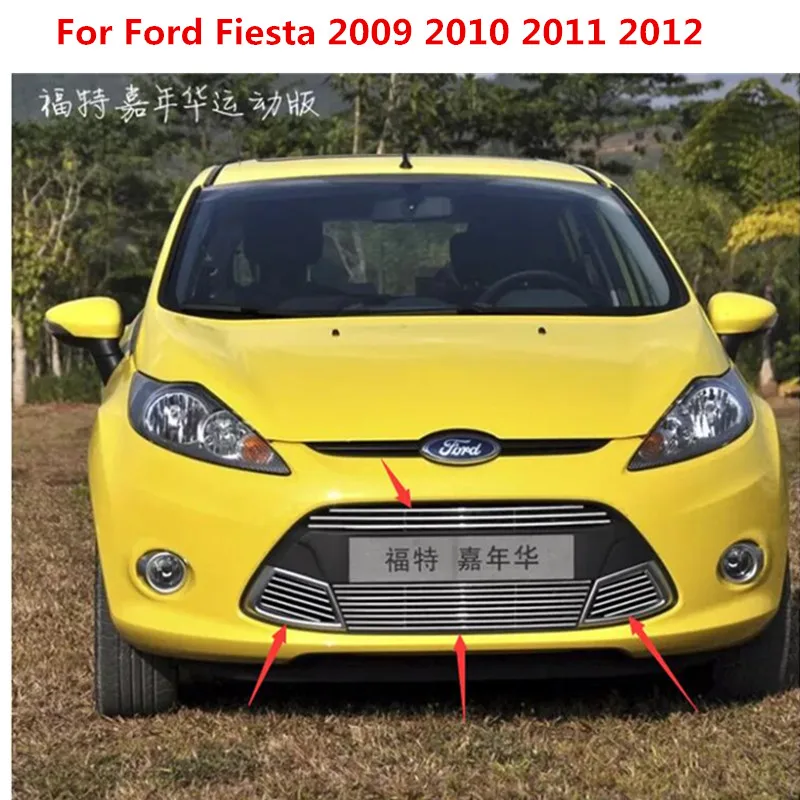 Для Ford Fiesta 2009 2010 2011 2012 5dr Hatchbac Спортивная Высококачественная передняя решетка из нержавеющей стали вокруг отделки гоночных Грилей