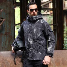 Зимние куртки для мужчин, водонепроницаемая камуфляжная охотничья одежда, походная Военная тактическая куртка, флисовая армейская куртка
