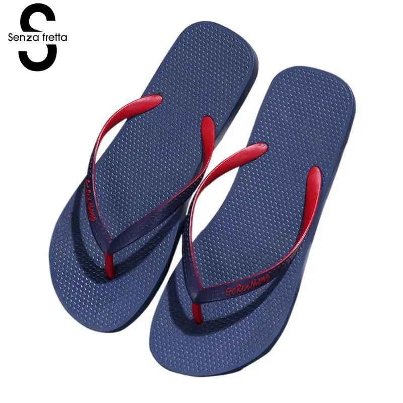 

Senza Fretta 2018 Summer Men's Flip Flops Slippers Non-slip Anti Skid Flip Flops Men Sandals Pantufa Chaussures Hommes Oversize