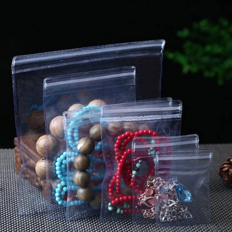 Clear Plastic jewelry storage bag Thick transparent package pvc bag