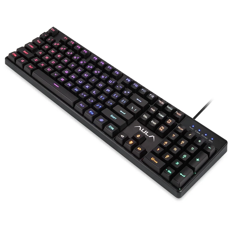 

AULA F2000 Gaming Backlit Keyboard 104 Key Mechanical Feel Computer Gamer Office Low Noise for Desktop Laptop Waterproof