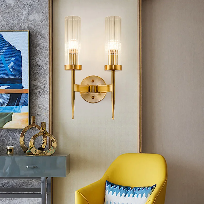 

Golden Wall Light Personality Ideas Retro Nordic Simple Lamps Bedside Iron Art Aisle Light American Vintage Wall Light