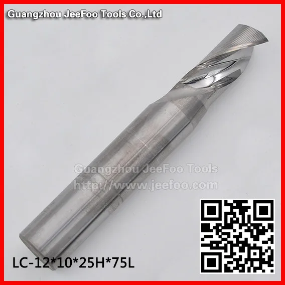 12*10*25*75L Tools Uncoated Single Flute End Mill Solid Compression
