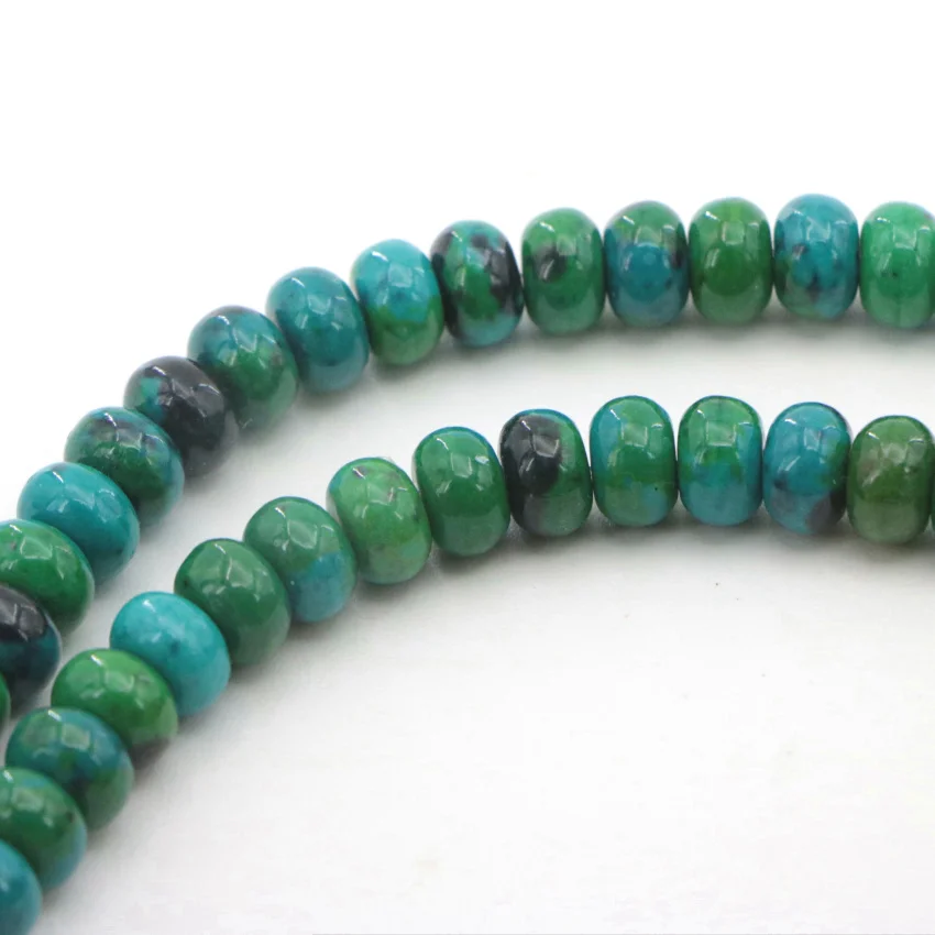 2 High Quality 4-12mm Dark green semi-precious Abacus Phoenix stone loose beads for DIY Fashion charms  (10)