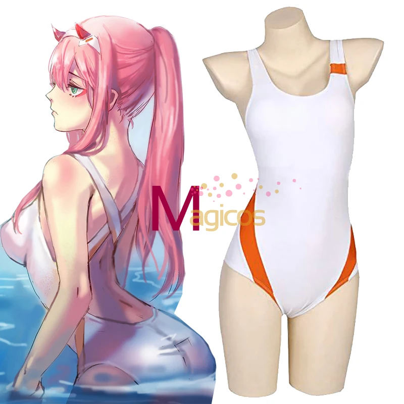 

Anime DARLING in the FRANXX Zero Two Cosplay Costume 02 DFXX Cos Summer Swimsuit Sweet Girl Costumes For Women