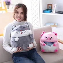 1 шт. 40 см Милая свинка кошка плюшевая подушка свинка кошка подушка кондиционер одеяло 2 в одном подарок на день рождения подарки для девочек