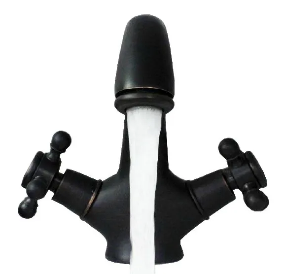 

Dual Cross Handles Oil Rubbed Bronze Style Mixer Taps Bathroom Lavatory Faucet anf113