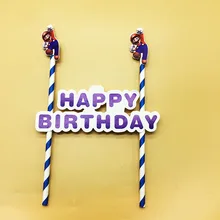 1 компл. Mario Bros тема торт флаг Super Mario Bros тема День Рождения украшения для торта для вечеринки Супер Марио флажки для торта топперы для торта