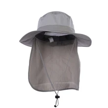 Длинный плащ козырек рыбак шляпа с широкими полями Anti UV дышащая быстросохнущая уха шеи откидной крышкой hat Открытый Спортивная Головные уборы