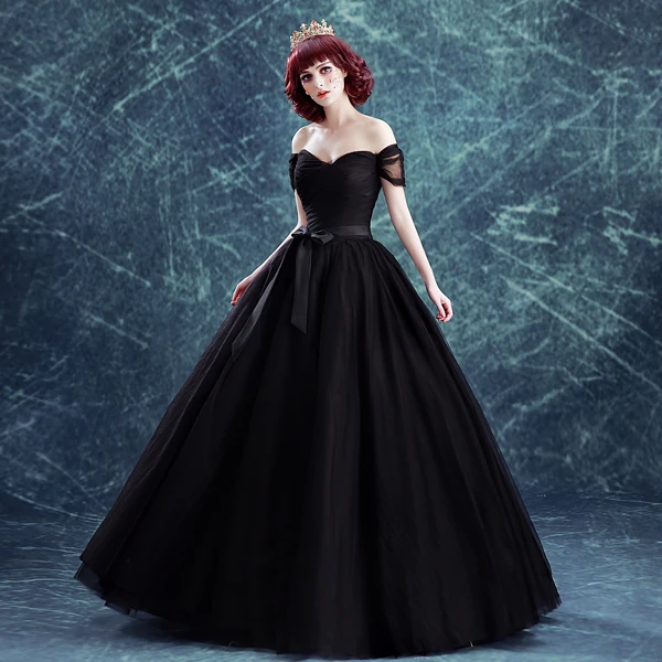 Black Victorian Long Ball Dresses