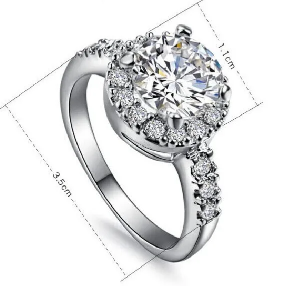 

Solid 18K White Gold 2CT D Color VVS1 Moissanite Engagement Ring for Women Anniversary Birthday Jewelry Gift For Girl Friend