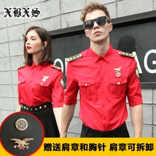 M-3XL! Мужская одежда стилист волос вышивка значки пара меньше пустой комплект одежды рубашка плюс размер певица костюмы