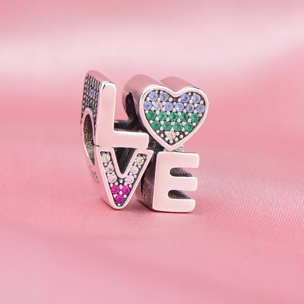 

RainMarch Silver Charms Fits Pandora Bracelet Original 925 Silver Beads Love Heart Rainbow Teapot Pendant DIY Jewelry Making