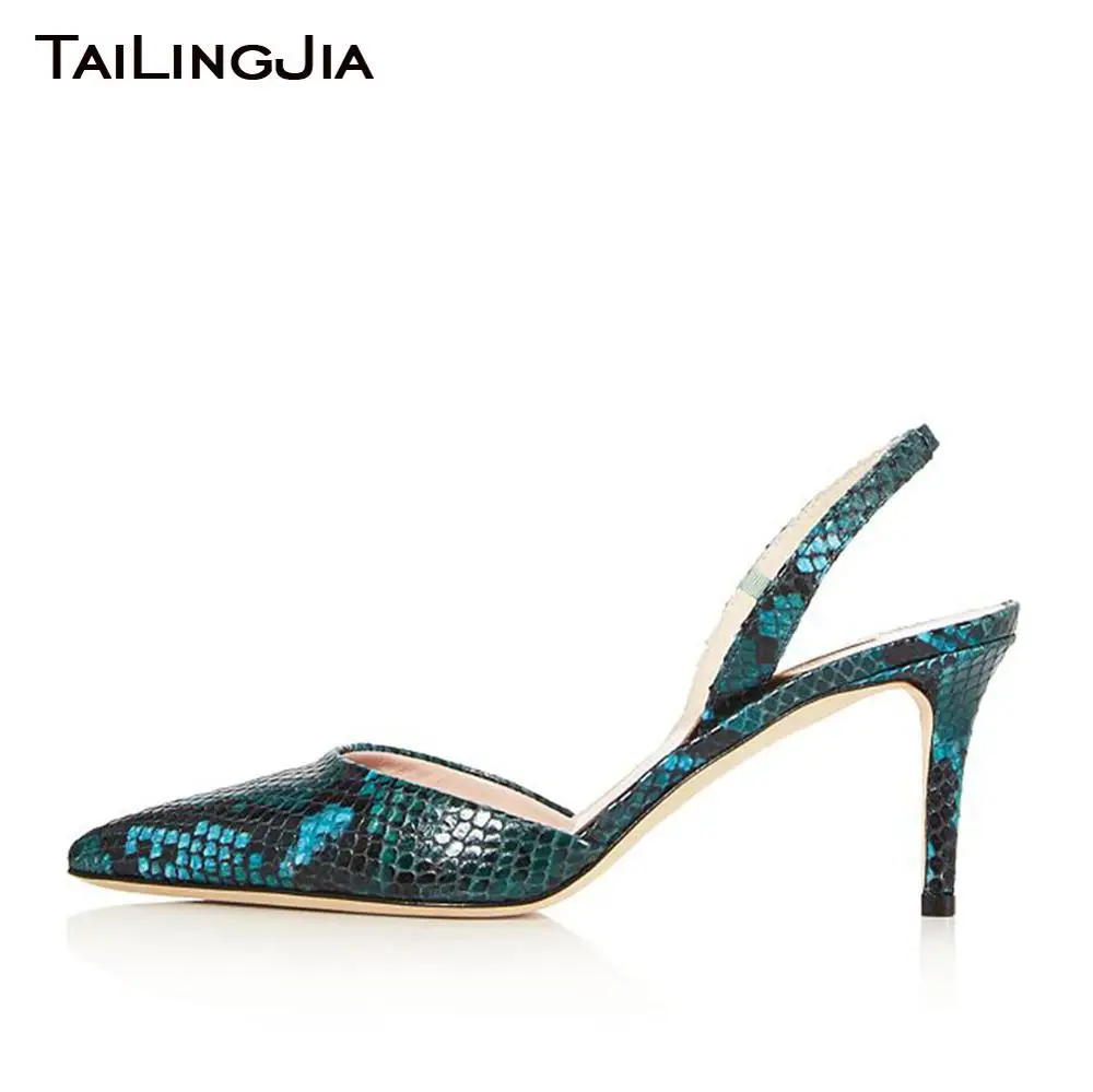

Low Heel Pointed Toe Low Heel Woman Satin Woman Pumps Women Snake Green Shoes 9 cm Comfy Low Heel Embossed Snake Pu Leather Shoe