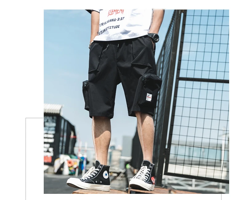 Privathinker мужские летние хип-хоп шорты-шаровары до колена шорты в уличном стиле мужские черные шорты Карго с большими карманами размера плюс