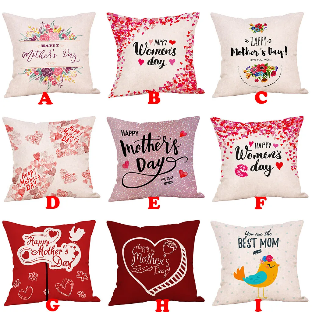 

Letter pillowcase 45cm x 45xm Happy Mother's Day Pillowcases Comfortable fabrics Sofa Bed Home Decoration Festival Cushion Cover