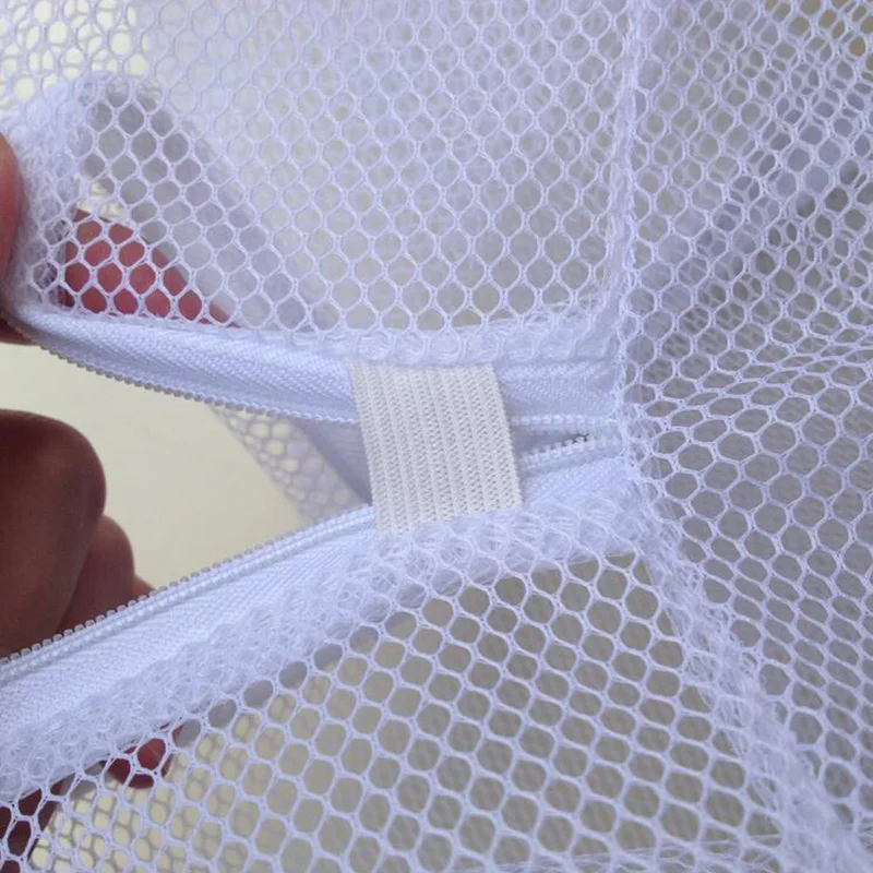 2Pcs Zippered Mesh Laundry Wash Bags Foldable Thicken Delicates Lingerie Underwear Washing Machine Clothes Protection Net 8CX691 laundry bag laundry bags lingerie washing bag