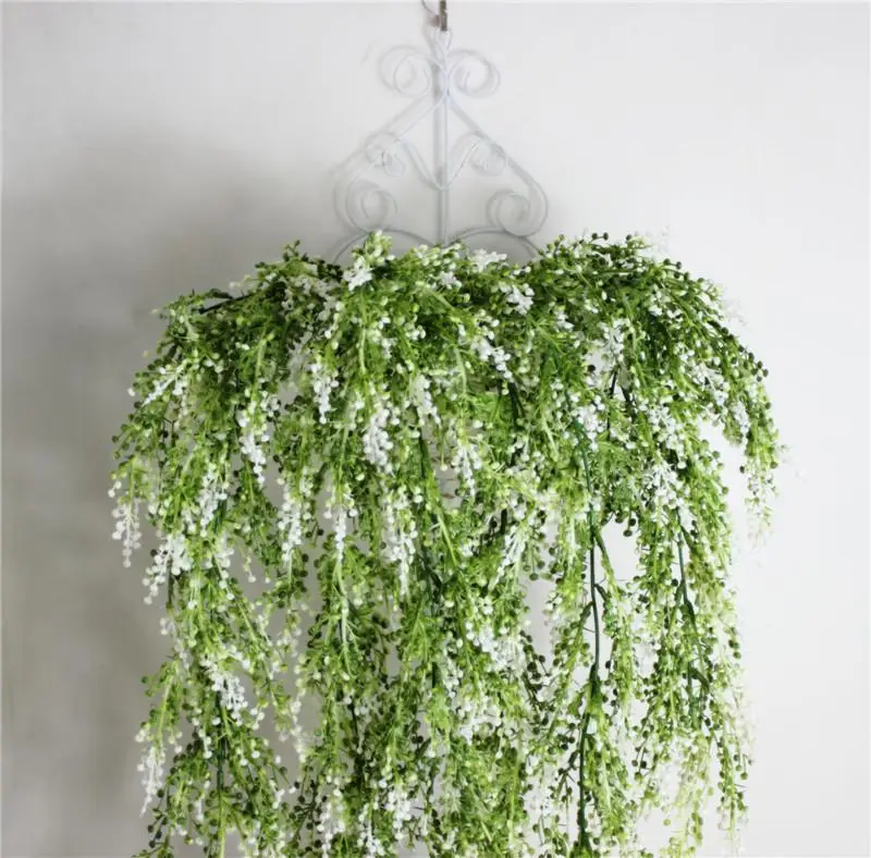 Павлин дизайн пасторального атитического зеленого листа растений, декор на стену растений - Цвет: white flower